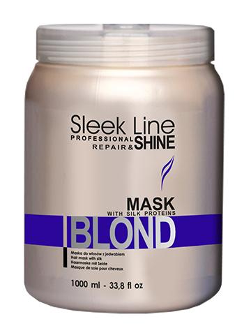 Sleek Line Blond Mask maska z jedwabiem do wÂ³osÃ³w blond zapewniajÂ±ca platynowy odcieÃ± 250ml