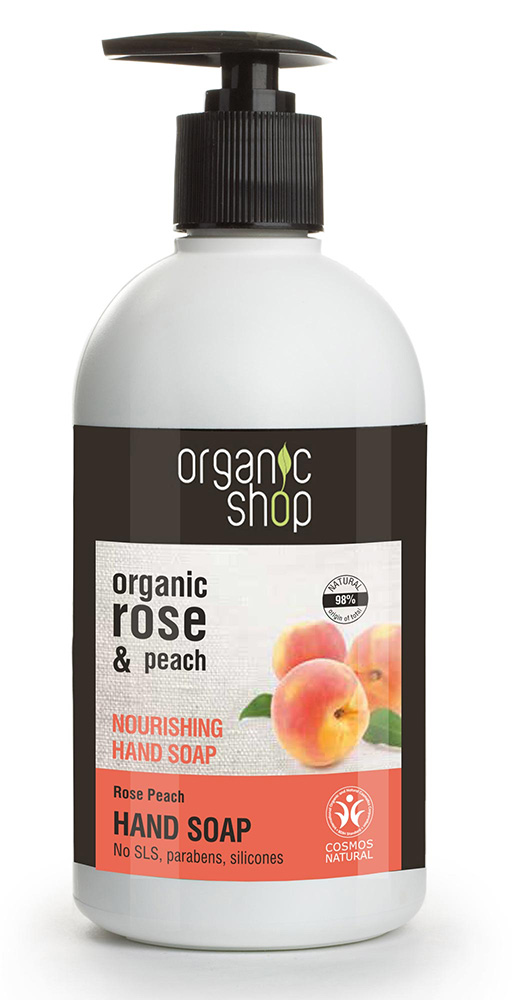 Organic Rose & Peach Nourishing Hand Soap odÂ¿ywcze mydÂ³o do rÂ±k 500ml